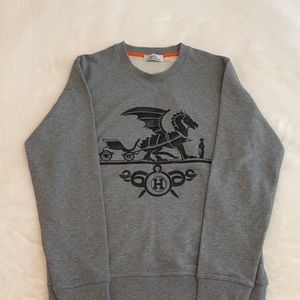 Hermes Ex-Libris Dragon Gris Sweater